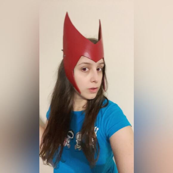 Scarlet Witch Leather handtooled Cosplay Headpiece